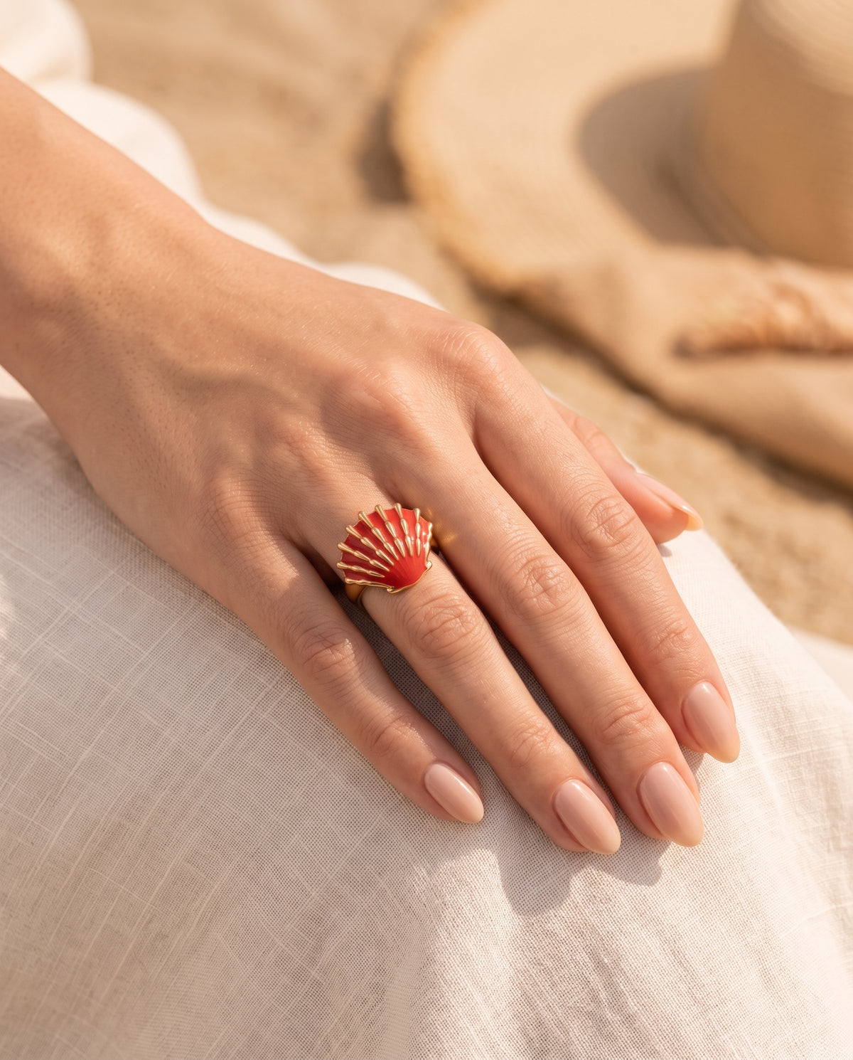 Scarlet Cove Shell Ring - detail
