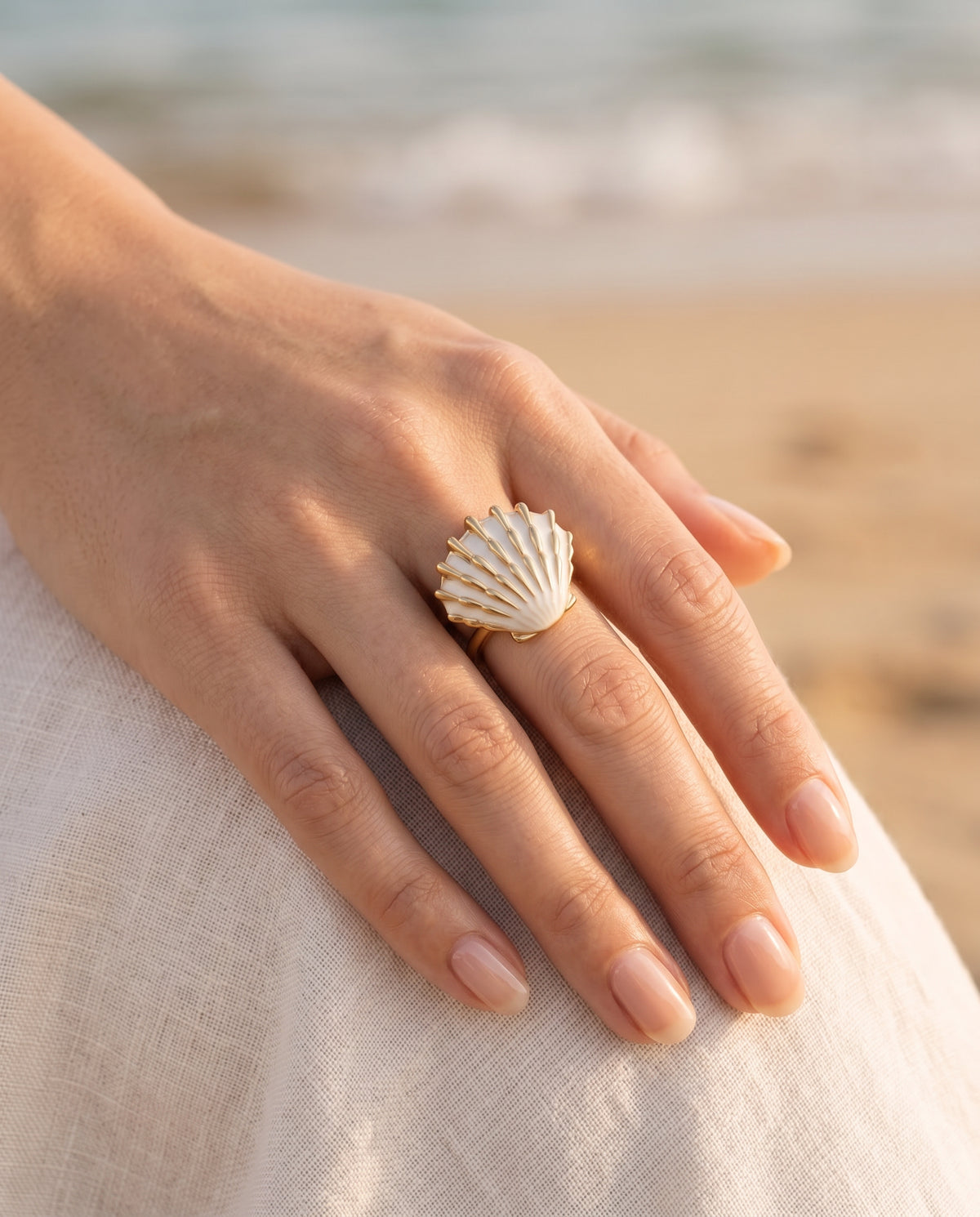 Pearl Cove Shell Ring - detail