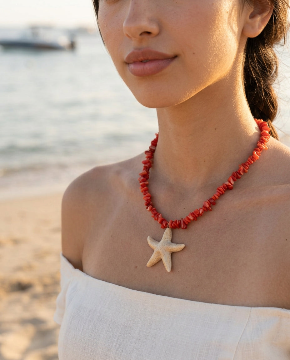 Scarlet Reef Starfish Necklace