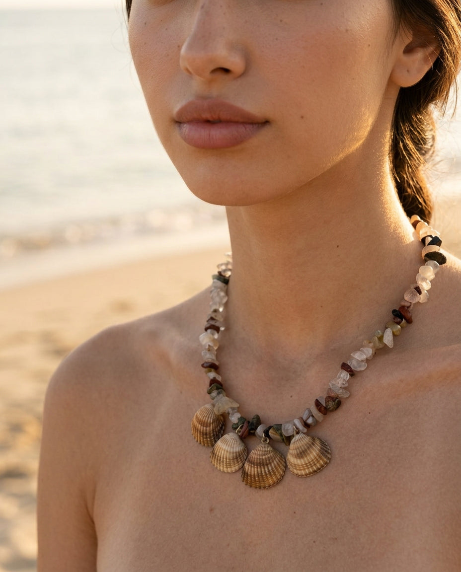 Earth Shell Charm Necklace