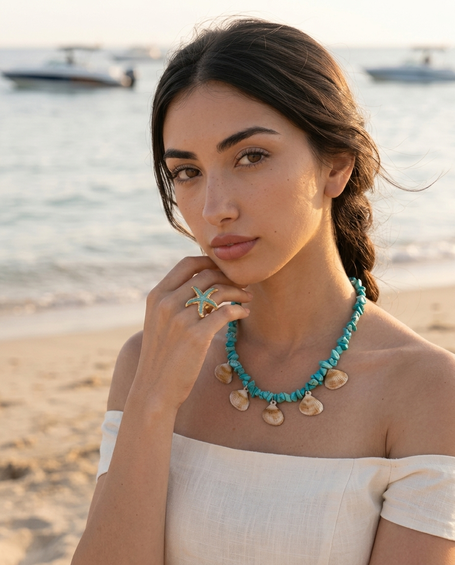 Aqua Lagoon Shell Necklace
