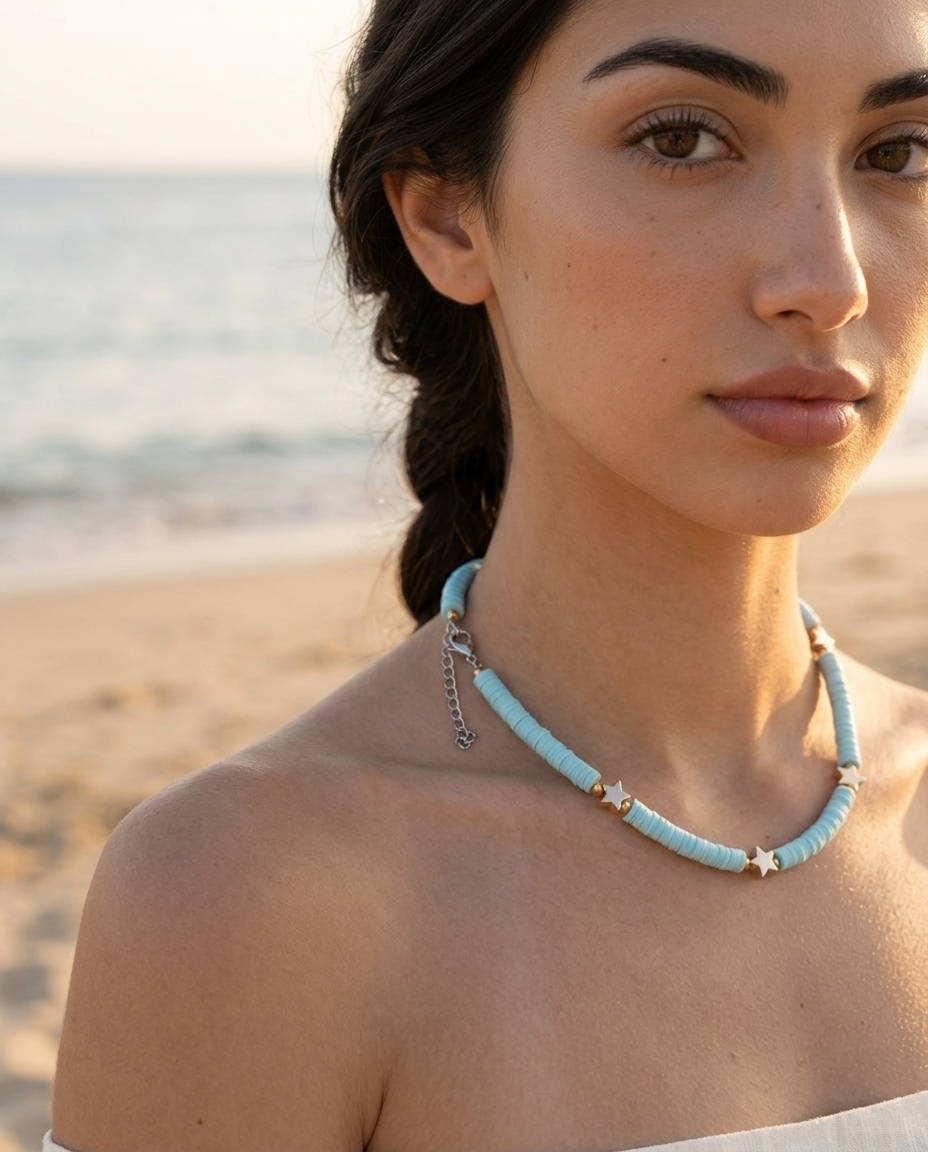 Ice Blue Star Necklace