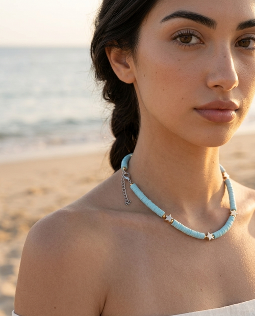 Ice Blue Star Necklace