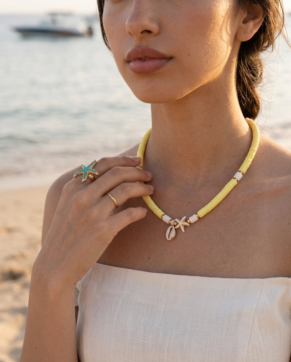 Lemon Coast Shell Necklace - detail