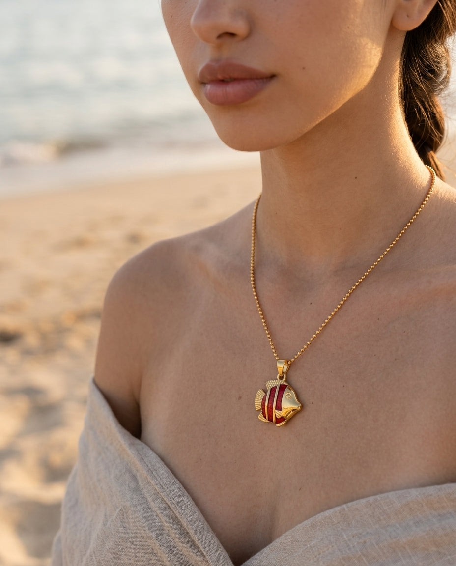 Tropical Reef Fish Necklace - detail