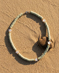 Sage Heishi & Pearl Star Necklace