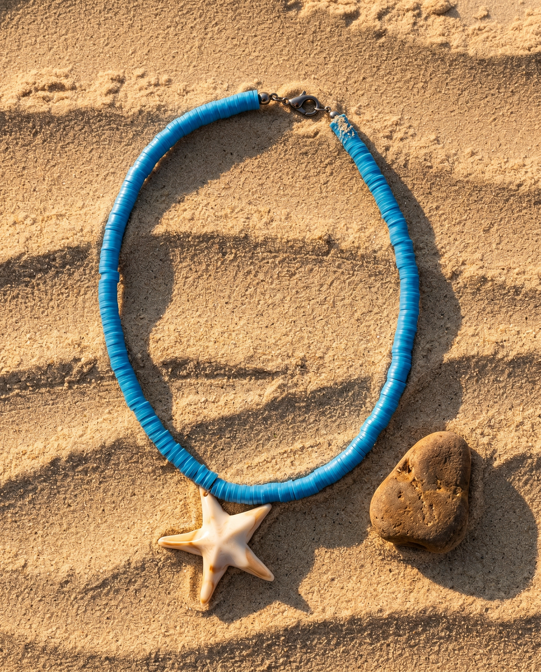 Ocean Blue Heishi & Starfish Necklace