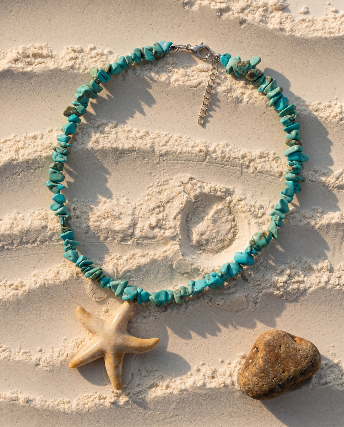 Turquoise Chip & Starfish Necklace