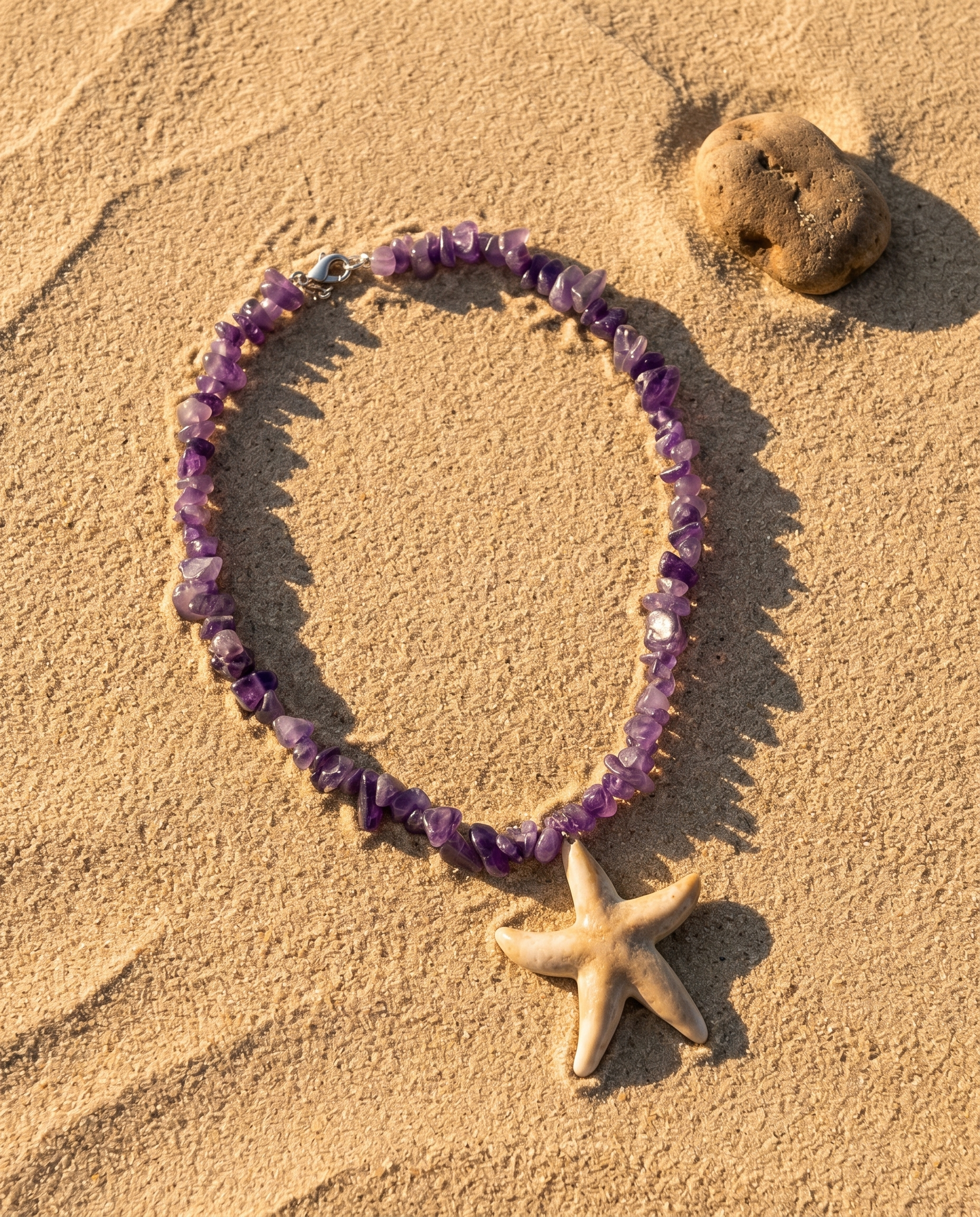 Amethyst & Starfish Necklace