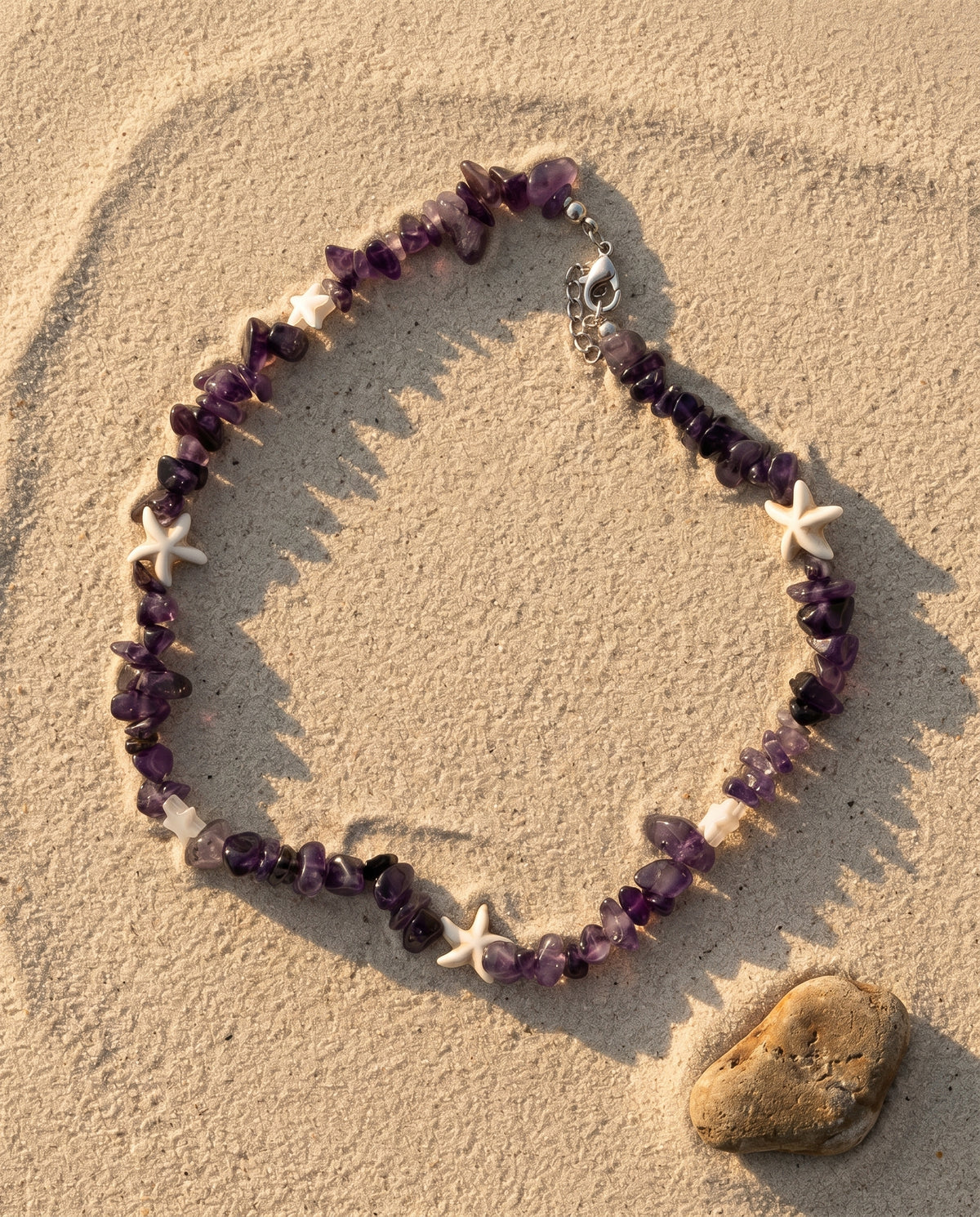 Amethyst & White Starfish Bead Necklace