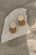 Natural Disc Raffia Earrings