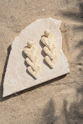 Ivory Palm Drop Raffia Earrings
