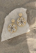 Cowrie Bloom Raffia Earrings