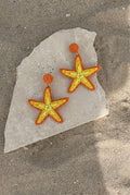 Sunburst Starfish Raffia Earrings