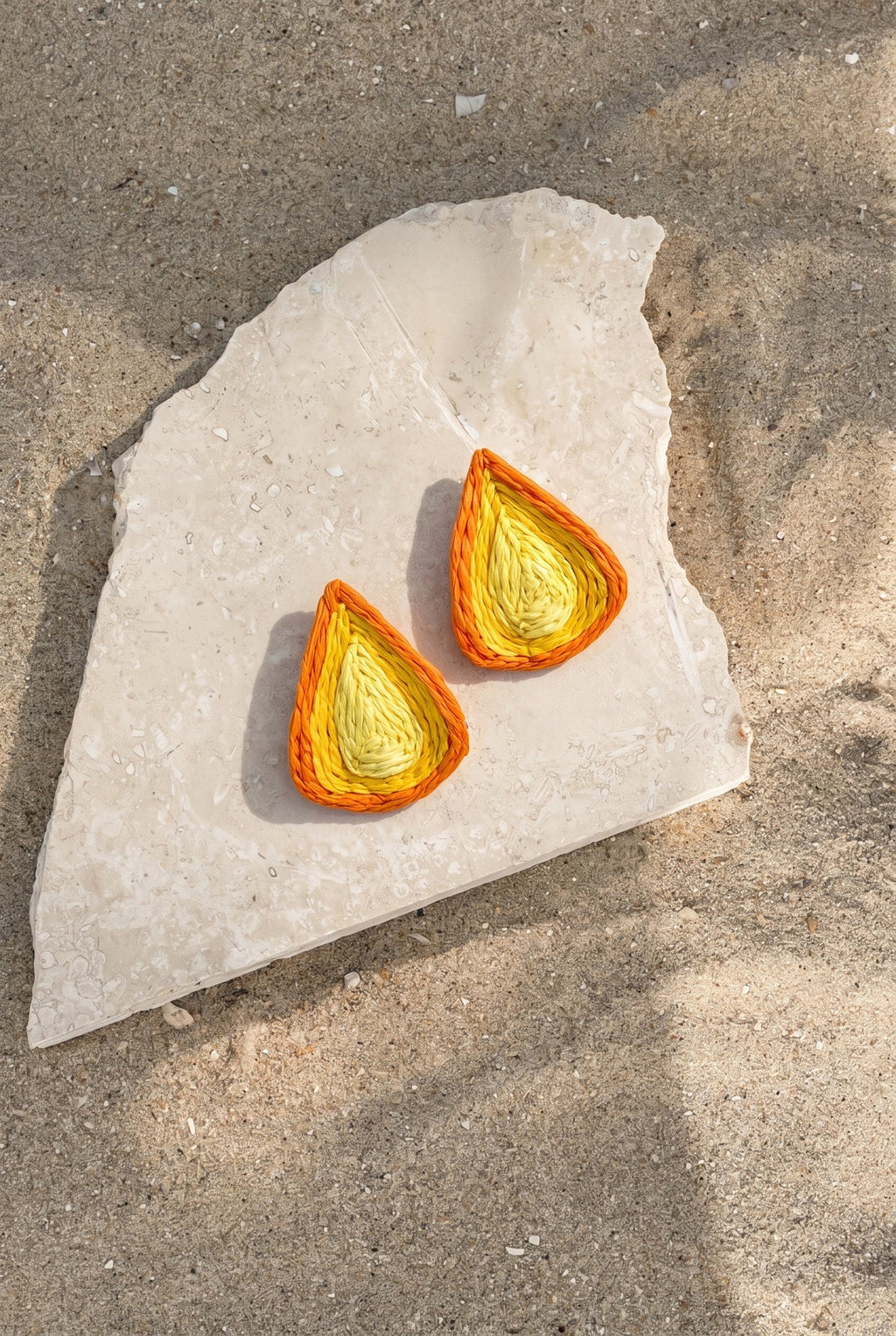Sunset Teardrop Raffia Earrings