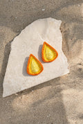 Sunset Teardrop Raffia Earrings