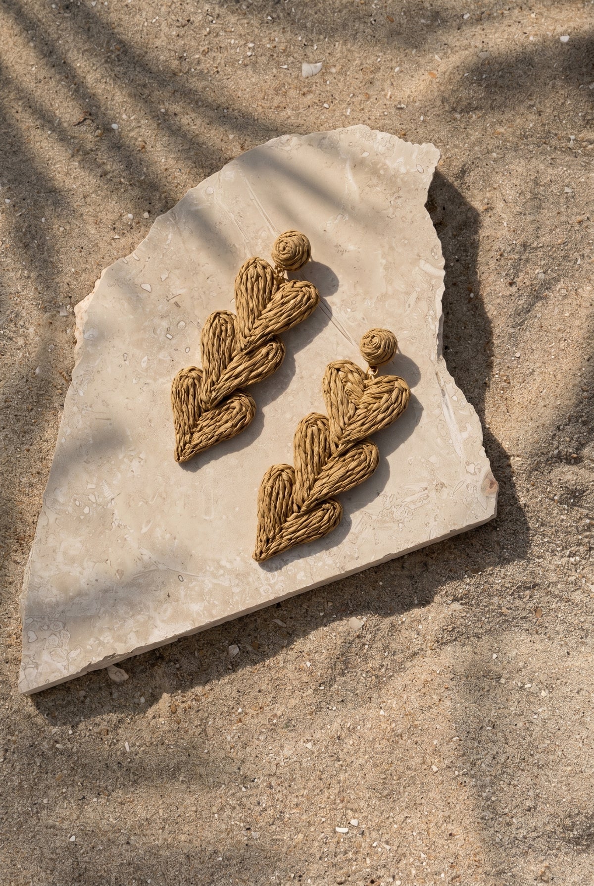 Palm Leaf Raffia Drop Earrings