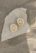 Ivory Oval Raffia Earrings