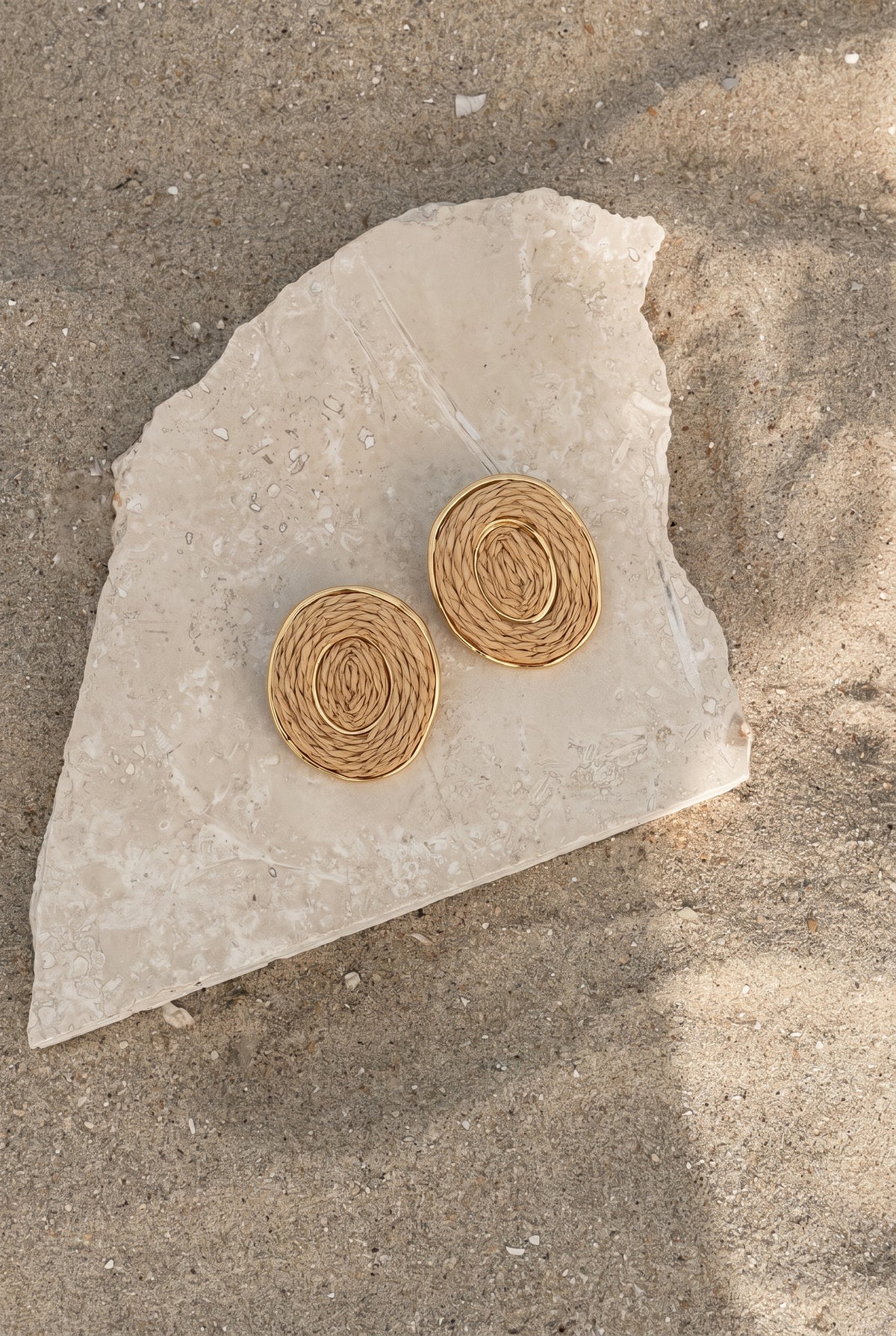 Sandy Oval Woven Earrings