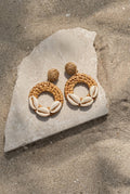 Cowrie Woven Hoop Earrings