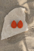 Tangerine Teardrop Raffia Earrings