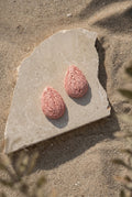 Blush Teardrop Raffia Earrings