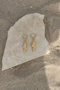 Gold Reef Fish Hoop Earrings