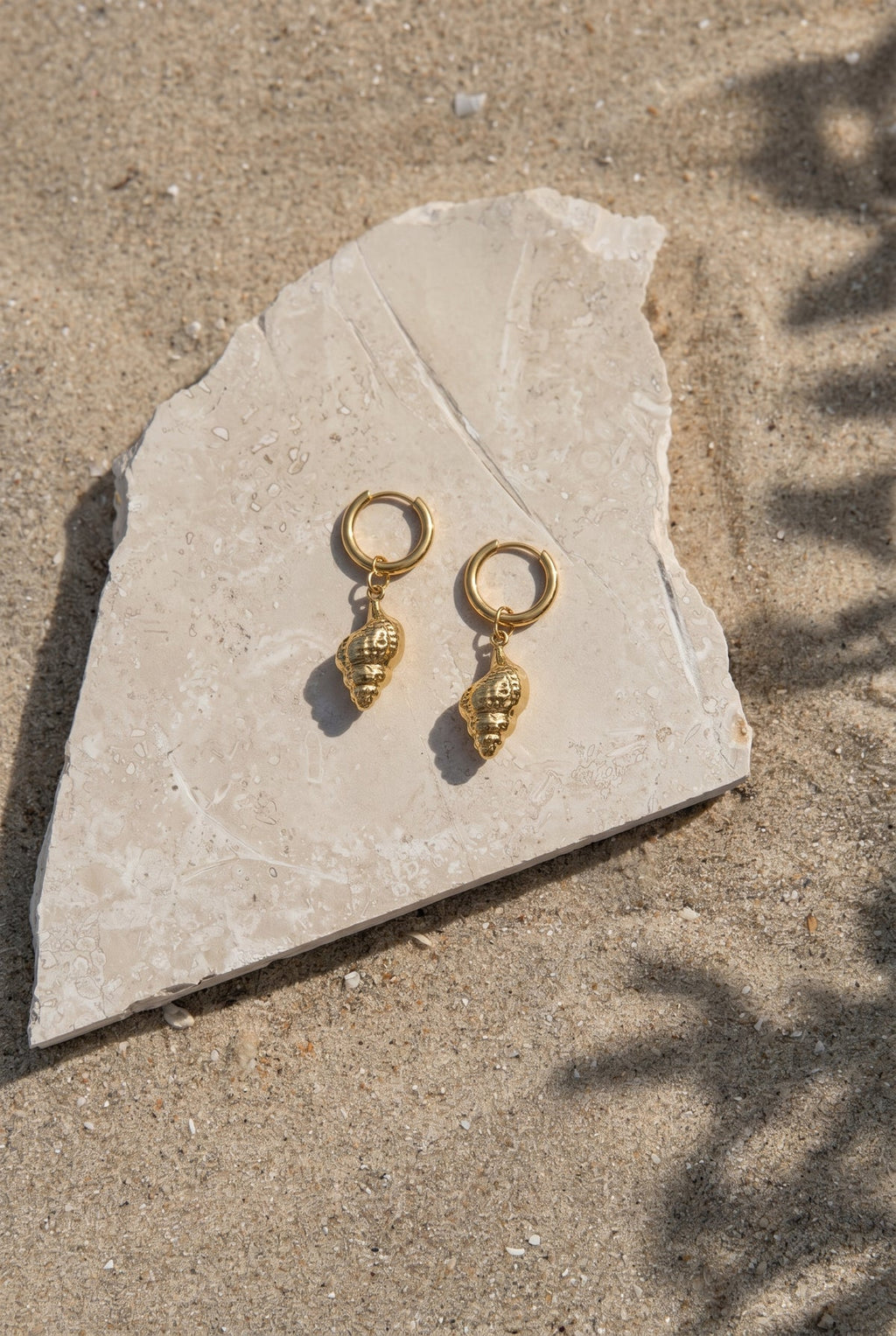 Golden Shell Drop Earrings