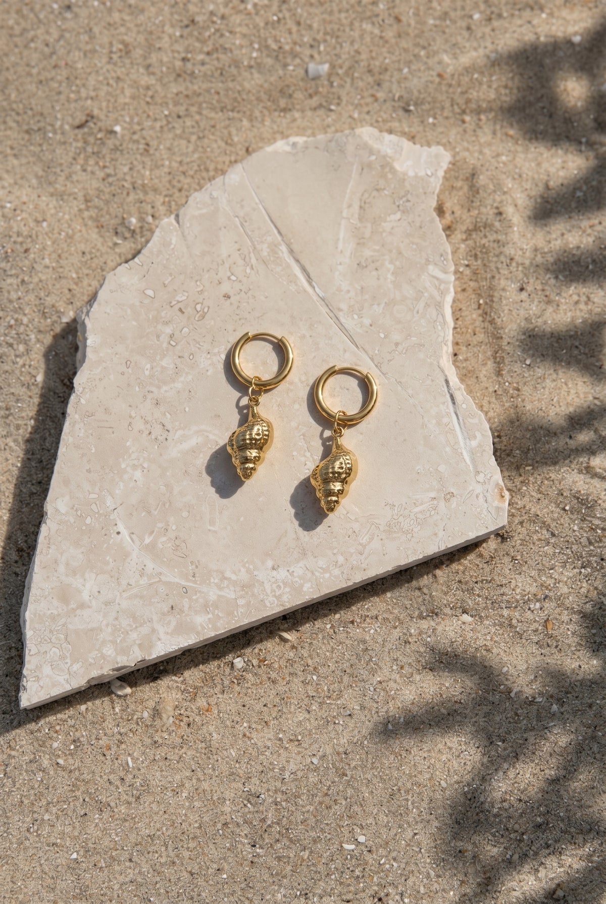 Golden Shell Drop Earrings