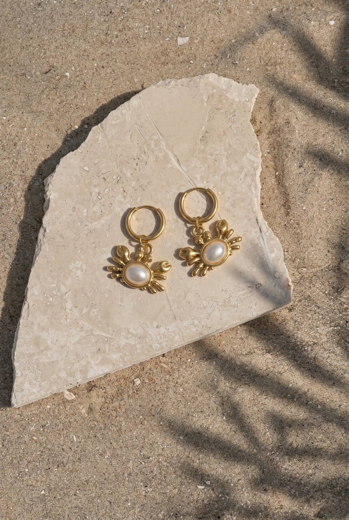 Pearl Crab Hoop Earrings
