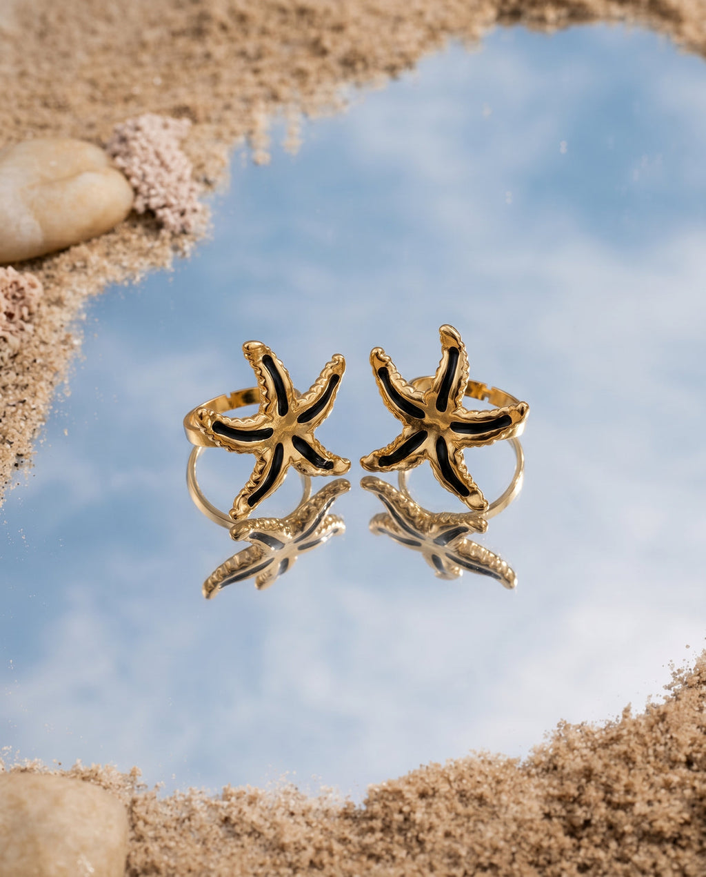 Onyx Tide Starfish Ring