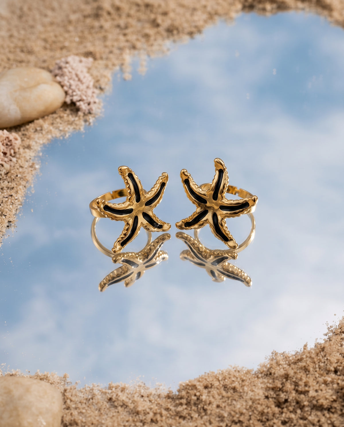 Onyx Tide Starfish Ring
