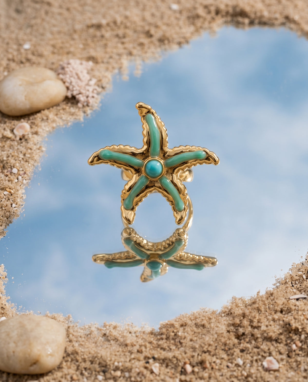 Turquoise Stone Starfish Ring