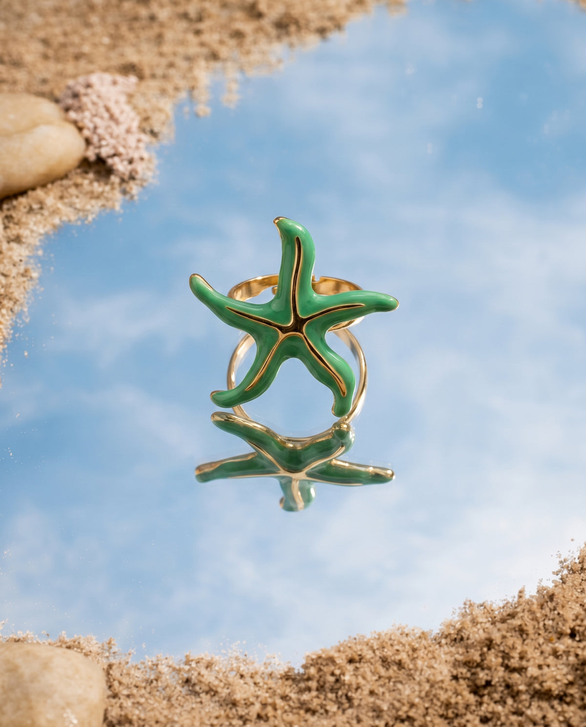 Jade Wave Starfish Ring