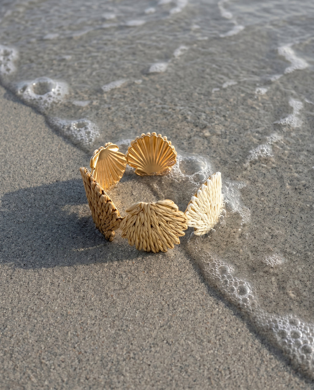 Golden Shell Cuff Bangle