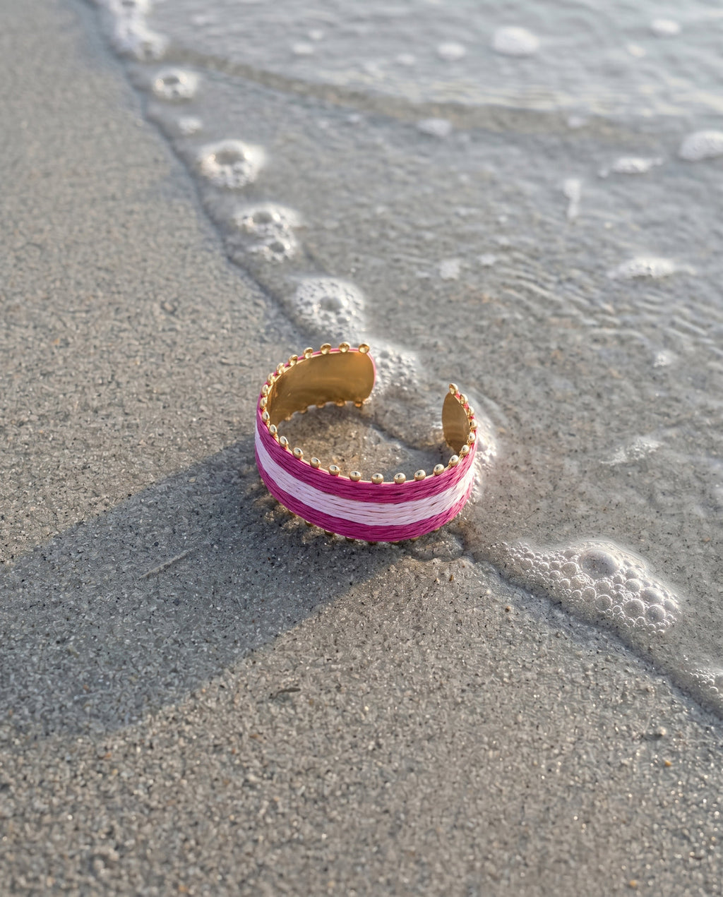 Fuchsia Stripe Woven Cuff