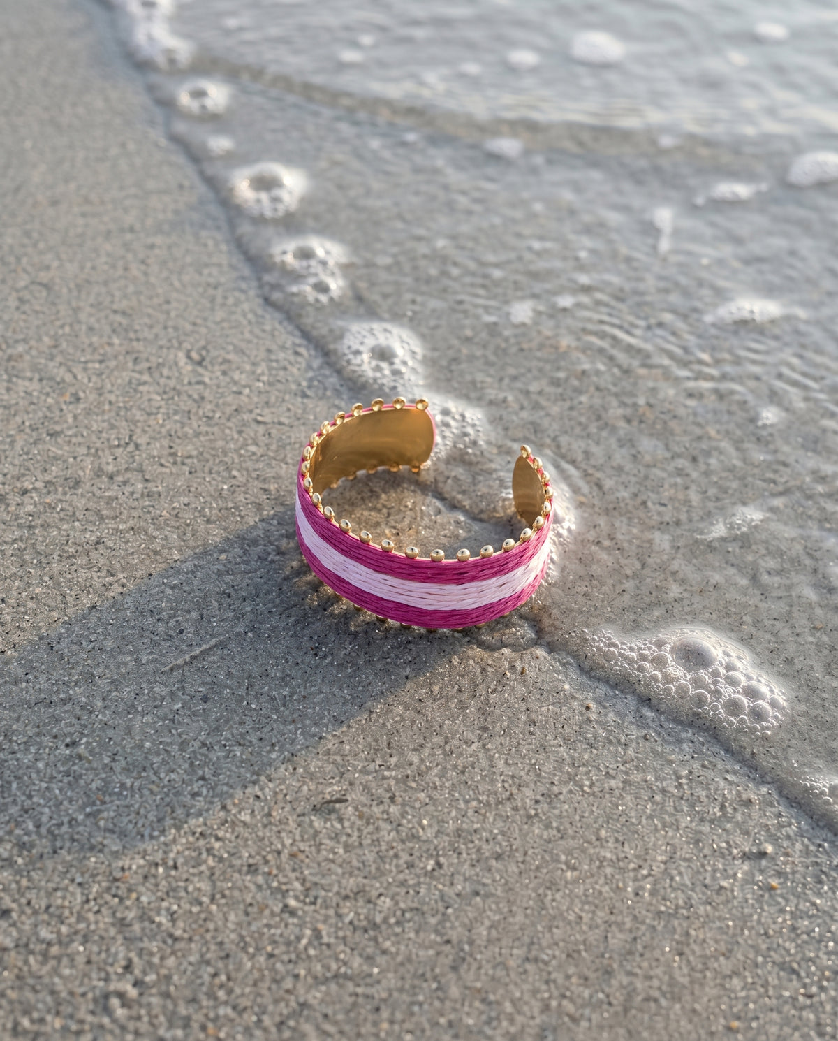 Fuchsia Stripe Woven Cuff