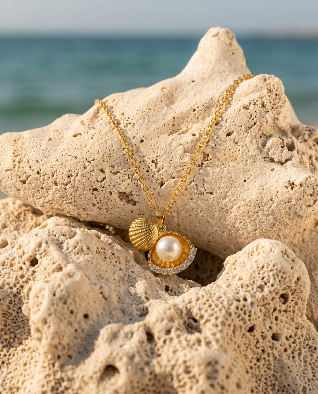 Pearl Shell Locket Necklace