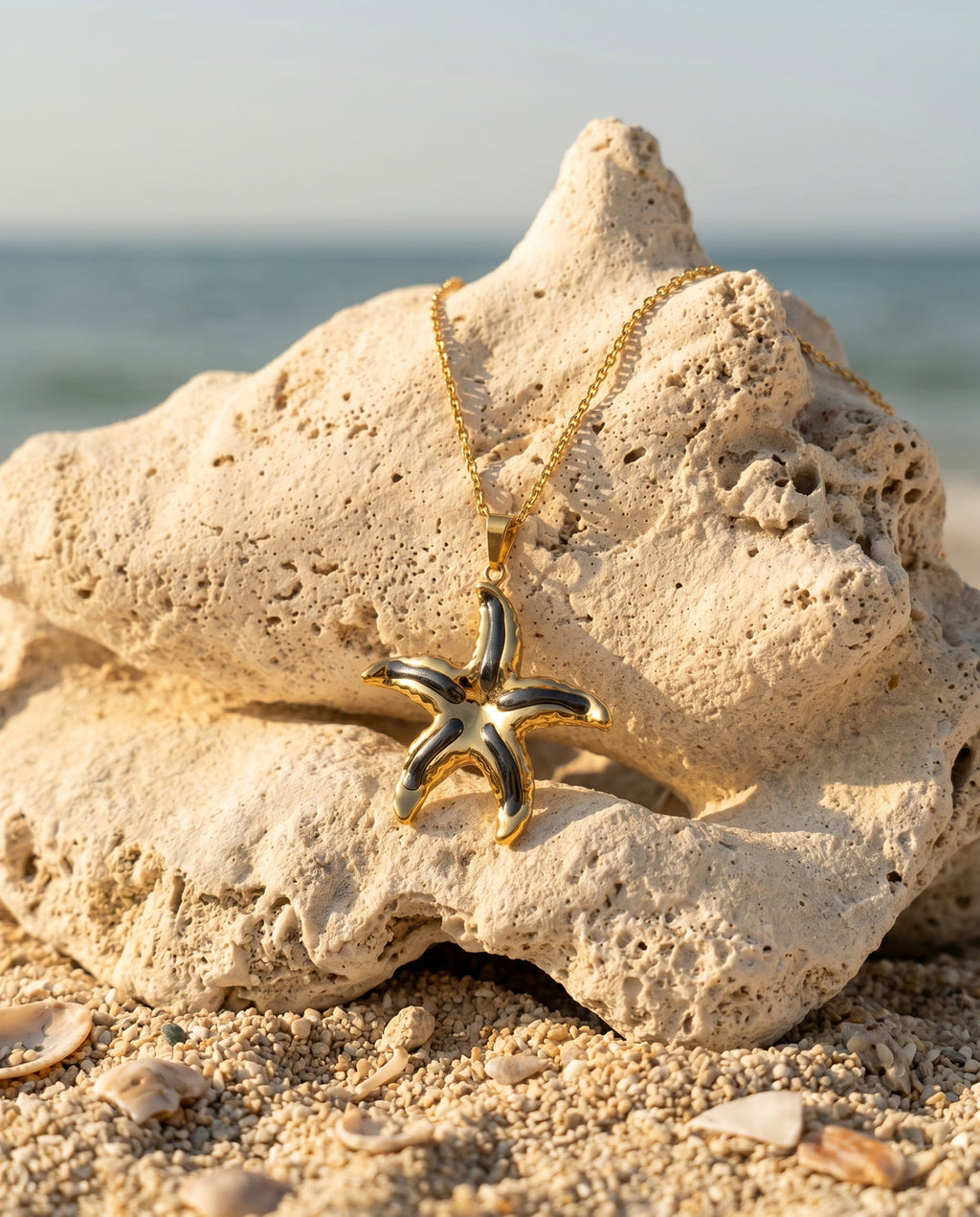 Sculpted Gold Starfish Necklace
