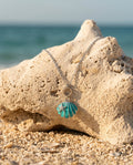 Teal Shell Starfish Silver Necklace