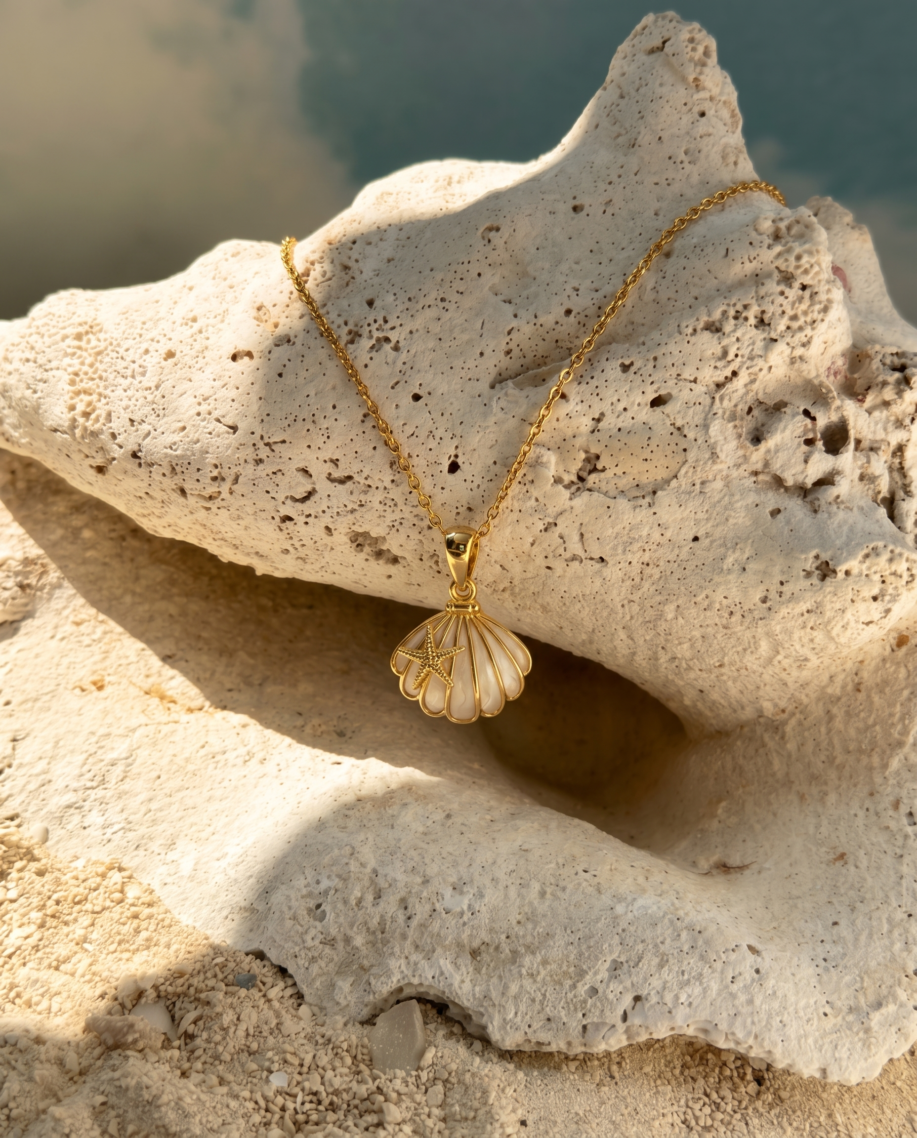 Shell & Starfish Pearl Necklace