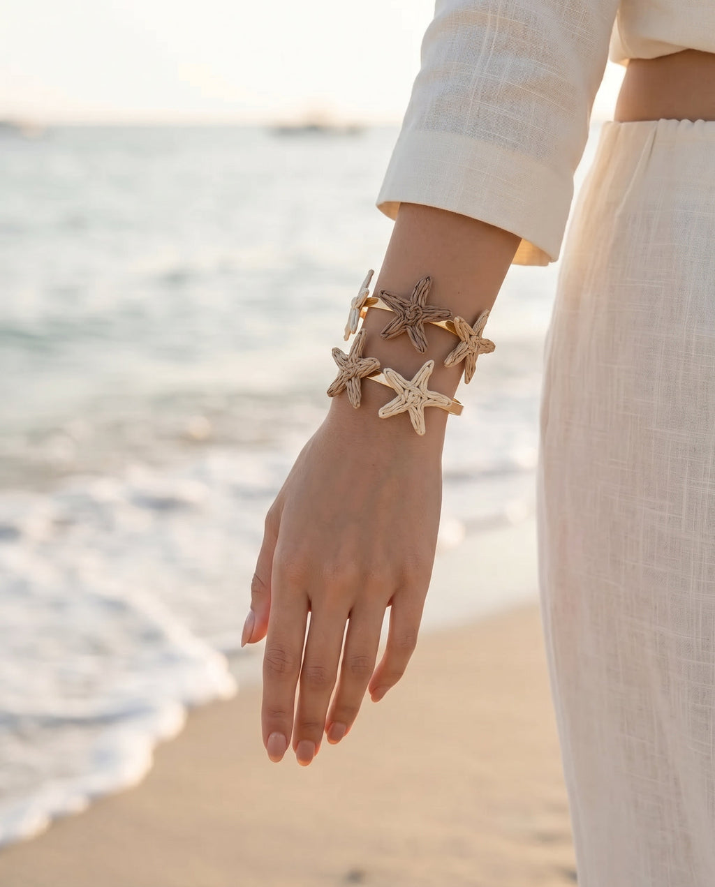 Natural Tide Starfish Cuff - detail