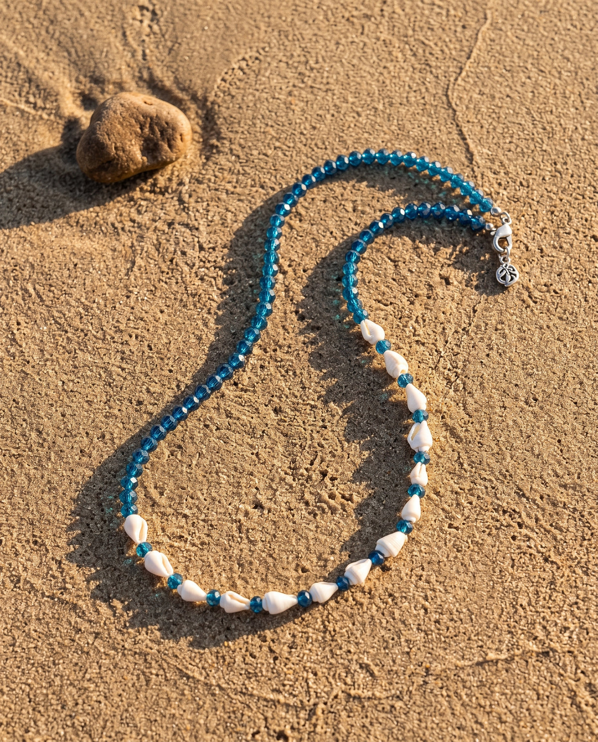 Teal Bead & Shell Necklace