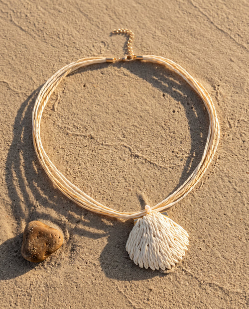Ivory Multi-Strand Shell Fan Necklace