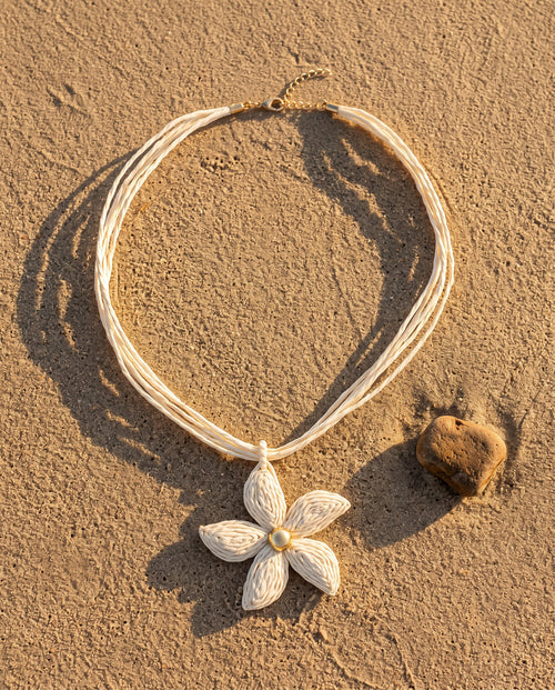White Bloom Multi-Strand Necklace