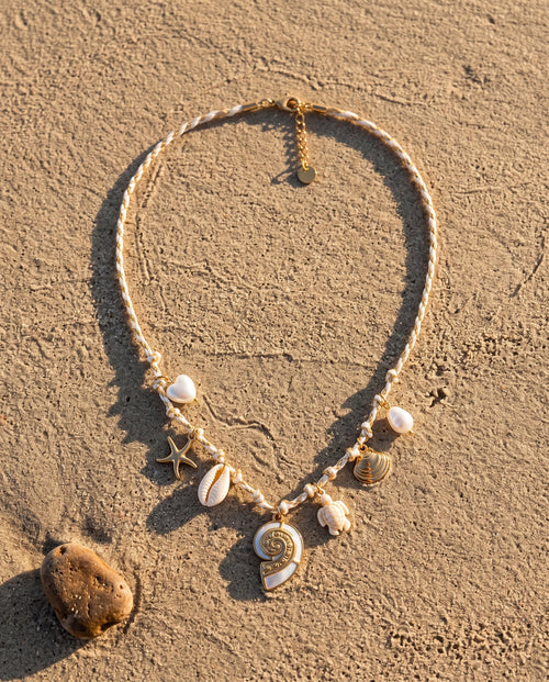 Golden Shore Charm Necklace
