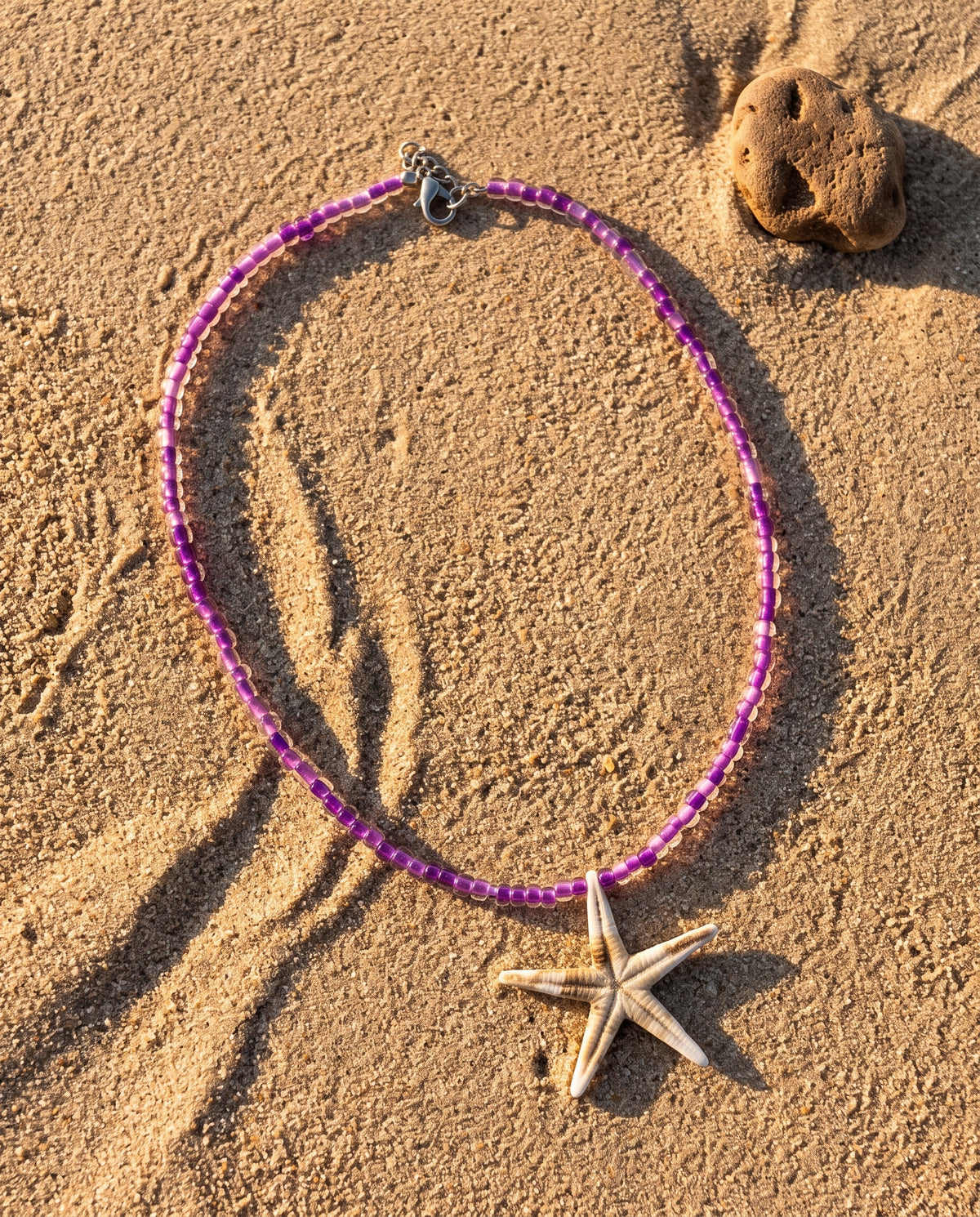 Violet Bead Starfish Necklace