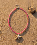 Fuchsia Bead Starfish Necklace