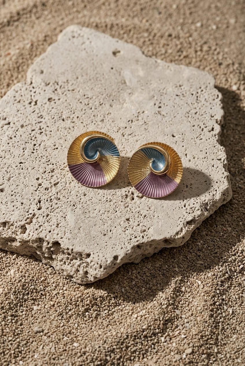 Nautilus Shell Studs — Lilac Tide