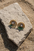 Nautilus Pearl Studs — Emerald